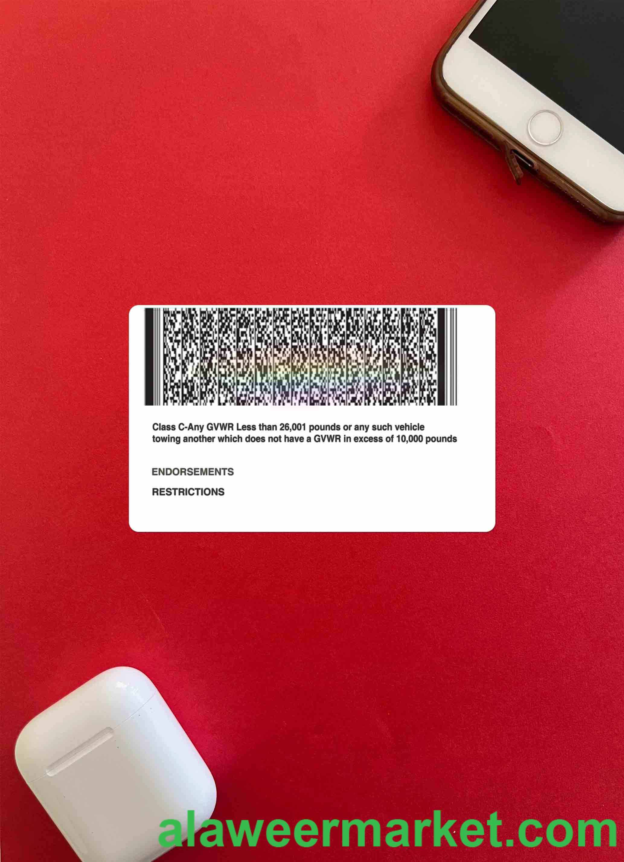 USA Wyoming state driving license photolook BACK